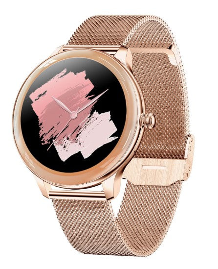 V33 Lady Smartwatch 1.09 inch Smart Watch - Gold Steel