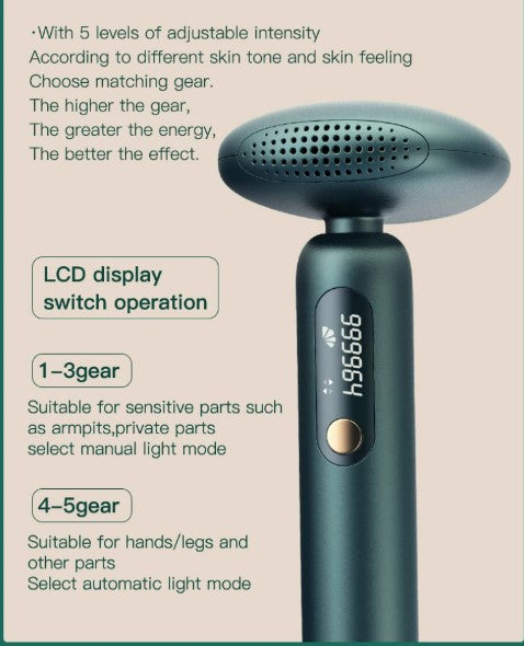 Handheld Photon Flash Laser Depilatory 5 Gears Hair Removal Machine - Green_1