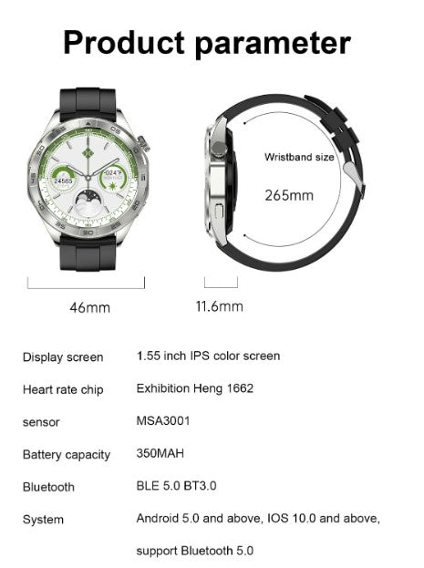 EX105 Smart Watch encoder wireless charging payment function - Silver