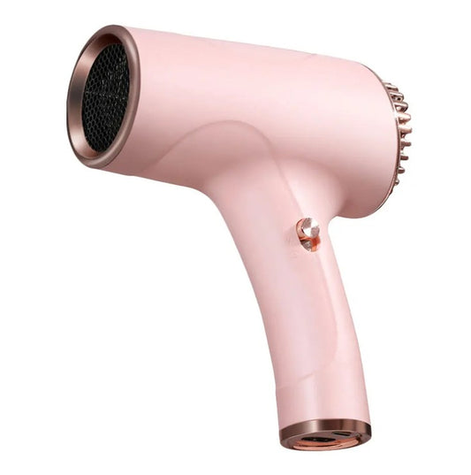 2600mAh Cordless Anion Blow Dryer Portable Hair Dryer 40/500W USB Rechargeable Powerful 2 Gears - Pink