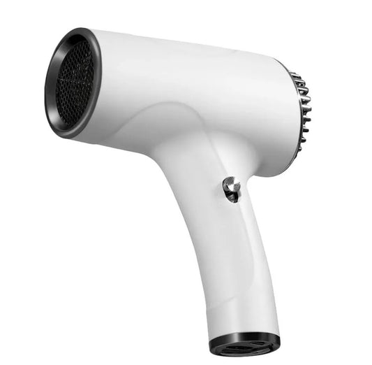 2600mAh Cordless Anion Blow Dryer Portable Hair Dryer 40/500W USB Rechargeable Powerful 2 Gears - White