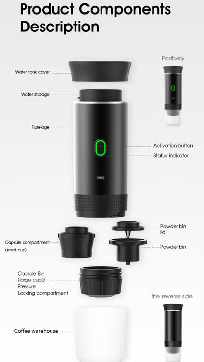 Portable Capsule Coffee Machine - White